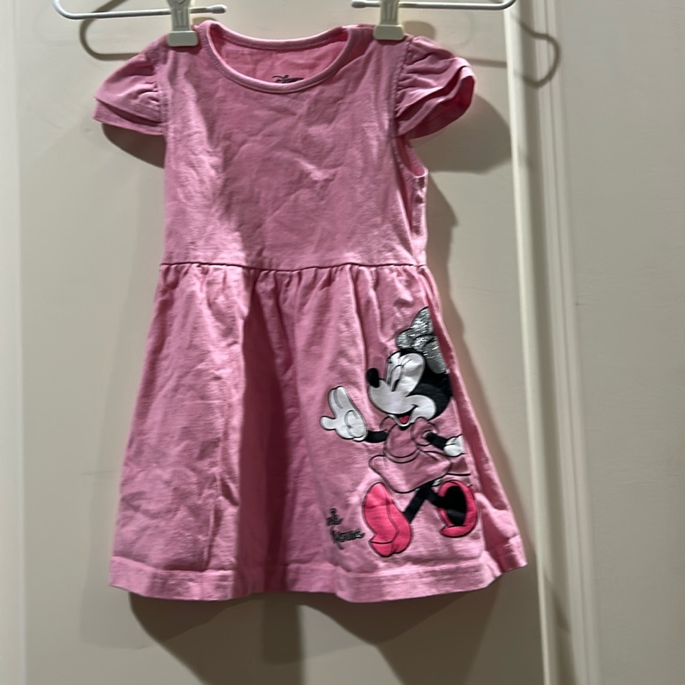 Like New! Disney at PRIMARK glitter Minnie Mouse short sleeves dress size 12-18M